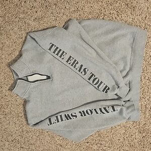 Taylor Swift Eras Tour Gray half zip sweatshirt, size small